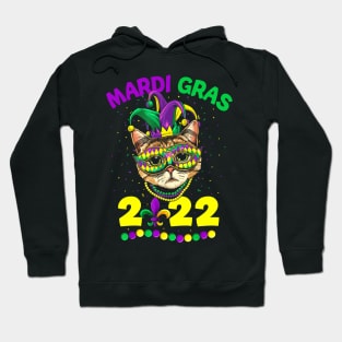 Cute Cat Wearing Carnival Mask Mardi Gras Cat Lover Gifts Hoodie